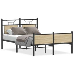 Berkfield Home Bed Frame without Mattress Sonoma Oak 120x200 cm Engineered Wood in Brown - Size: Small Double - thumbnail 2