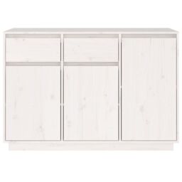 Berkfield Home Sideboard White 110x34x75 cm Solid Wood Pine - Size: 110 x 34 x 75 cm - thumbnail 3