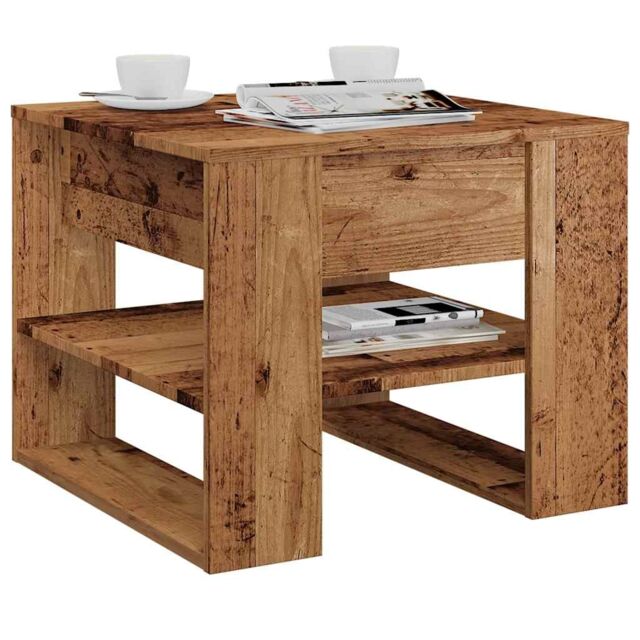 Berkfield Home Coffee Table Old Wood 55.5x55x45 cm Engineered Wood in Brown - image 1