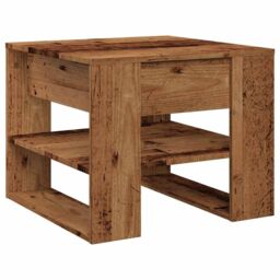 Berkfield Home Coffee Table Old Wood 55.5x55x45 cm Engineered Wood in Brown - thumbnail 2