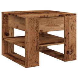 Berkfield Home Coffee Table Old Wood 55.5x55x45 cm Engineered Wood in Brown - thumbnail 6