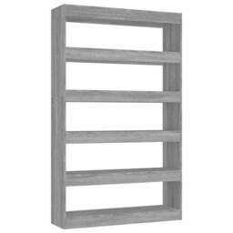 Berkfield Home Book Cabinet/Room Divider Grey Sonoma 100x30x166 cm - Size: 100 x 30 x 166 cm - thumbnail 1