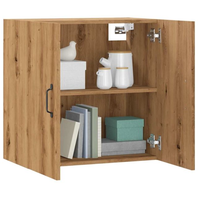 Berkfield Home Wall Cabinet Artisan Oak 60x31x60 cm Engineered Wood in Brown - Size: 60 x 31 x 60 cm - image 1