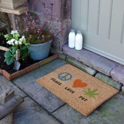 Artsy Mats Peace Love Pot Doormat (60 x 40cm) in Brown - Size: 40 cm x 60 cm - thumbnail 3