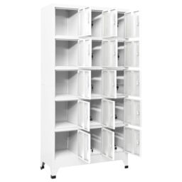 Berkfield Home Locker Cabinet Light Grey 90x40x180 cm Steel - Size: 90 x 40 x 180 cm - thumbnail 3