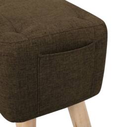 Kelvenix brown Linen Footstool Tufted Pouffe Padded Seat - Size: 0.6m2 - thumbnail 2