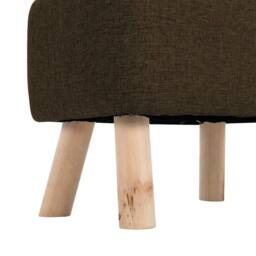 Kelvenix brown Linen Footstool Tufted Pouffe Padded Seat - Size: 0.6m2 - thumbnail 3