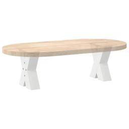 Berkfield Home Coffee Table Legs X-Shaped 2 pcs White 30x(30-31) cm Steel - thumbnail 8