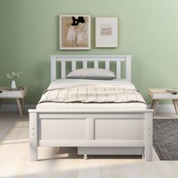 Matteo Wooden Solid White Pine Storage Bed With Drawers Bed Furniture Frame For Adults - Size: Single Fitted - thumbnail 2