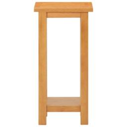 Berkfield Home Side Table 27x24x55 cm Solid Oak Wood in Brown - Size: 27 x 24 x 55 cm - thumbnail 3