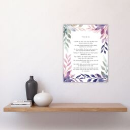 "Artery8 Wall Art Print Psalm 121 I Will Lift Up My Eyes Old Testament Bible Quote Poster in Purple - Size: W24"" x H32""" - thumbnail 4