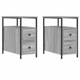 Berkfield Home Bedside Cabinets 2 pcs Grey Sonoma 30x60x60 cm Engineered Wood - Size: 30 x 60 x 60 cm - thumbnail 2