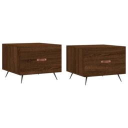 Berkfield Home Coffee Tables 2 pcs Brown Oak 50x50x40 cm Engineered Wood - Size: 50 x 50 x 40 cm - thumbnail 2