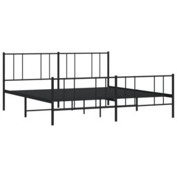 Berkfield Home Metal Bed Frame with Headboard & Footboard Black 193x203 cm - thumbnail 5