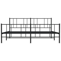 Berkfield Home Metal Bed Frame with Headboard & Footboard Black 193x203 cm - thumbnail 6