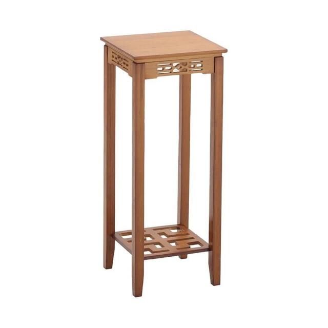 VOGREX 2 Tier 75cm Bamboo Plant Stand Tall Side Table Display Shelf in Brown - image 1