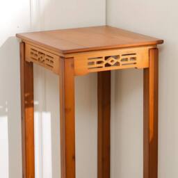VOGREX 2 Tier 75cm Bamboo Plant Stand Tall Side Table Display Shelf in Brown - thumbnail 5
