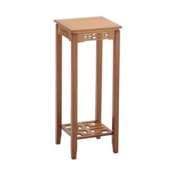 VOGREX 2 Tier 75cm Bamboo Plant Stand Tall Side Table Display Shelf in Brown - thumbnail 1