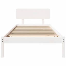 Berkfield Home Bed Frame with Headboard White 90x190 cm Solid Pine Wood - thumbnail 5