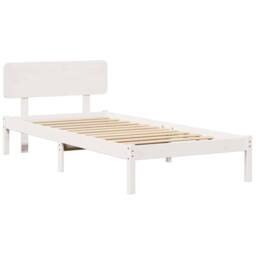 Berkfield Home Bed Frame with Headboard White 90x190 cm Solid Pine Wood