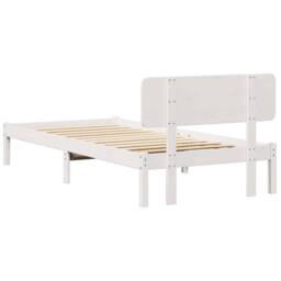 Berkfield Home Bed Frame with Headboard White 90x190 cm Solid Pine Wood - thumbnail 8