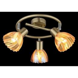 Netlighting Zachery Ceiling Spotlight Brass Amber Glass 3x E14 in Yellow - thumbnail 4