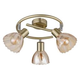 Netlighting Zachery Ceiling Spotlight Brass Amber Glass 3x E14 in Yellow - thumbnail 2