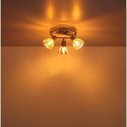 Netlighting Zachery Ceiling Spotlight Brass Amber Glass 3x E14 in Yellow - thumbnail 5
