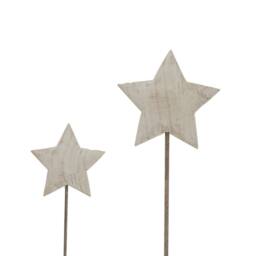 Lemon Pavilion Furniture and Decor Large Whitewashed Rustic Star on Stand - Metal - L12xW19xH57cm - White - thumbnail 4