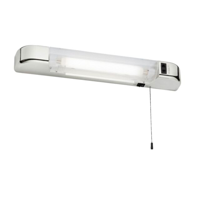First Choice Lighting Rise - Chrome LED Bathroom Shaver Light in Silver - image 1