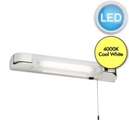 First Choice Lighting Rise - Chrome LED Bathroom Shaver Light in Silver - thumbnail 2