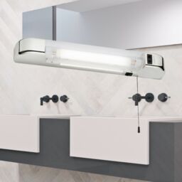 First Choice Lighting Rise - Chrome LED Bathroom Shaver Light in Silver - thumbnail 3