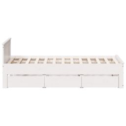 Berkfield Home Bed Frame without Mattress with Headboard White 135x190 cm Double Solid Wood Pine - thumbnail 5