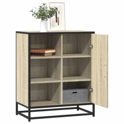 Berkfield Home Sideboard Sonoma Oak 62x35x76 cm Engineered Wood in Light Brown - Size: 62 x 35 x 76 cm - thumbnail 2