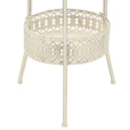 Berkfield Home Bistro Table Vintage Style Round Metal 40x70 cm White - thumbnail 5