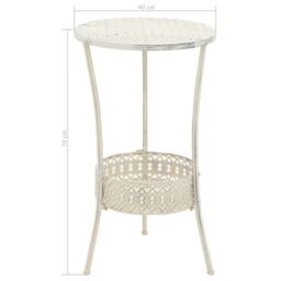 Berkfield Home Bistro Table Vintage Style Round Metal 40x70 cm White - thumbnail 6