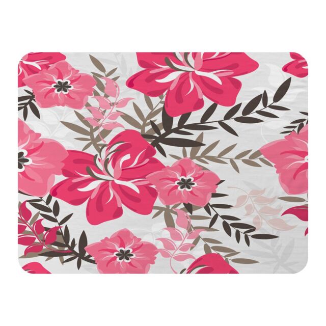 Benjamin Tate Design Red & Pink Floral Blanket in Natural - Size: 120 cm x 150 cm - image 1