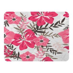 Benjamin Tate Design Red & Pink Floral Blanket in Natural - Size: 120 cm x 150 cm - thumbnail 1