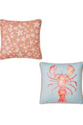 Fusion 'Lobster' Outdoor Water & UV Resistant Garden Filled Bench Cushion in Orange - Size: 43 cm x 43 cm - thumbnail 4