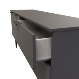 Ready Assembled 2 U Fuji 2 Drawer 2 Door Wide Sideboard (Ready Assembled) in Dark Grey - thumbnail 5