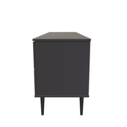 Ready Assembled 2 U Fuji 2 Drawer 2 Door Wide Sideboard (Ready Assembled) in Dark Grey - thumbnail 2