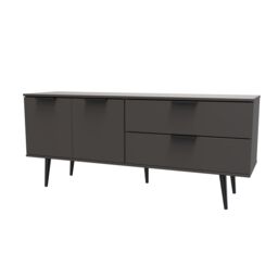 Ready Assembled 2 U Fuji 2 Drawer 2 Door Wide Sideboard (Ready Assembled) in Dark Grey - thumbnail 3
