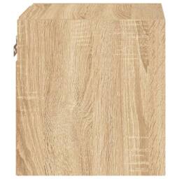 Berkfield Home TV Wall Cabinet with LED Lights Sonoma Oak 30x28.5x30 cm in Light Tan - thumbnail 9