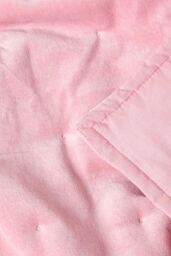 Homescapes Velvet Quilted Throw 100% Cotton, Soft & Luxurious Blanket in Pink - Size: 150 cm x 200 cm - thumbnail 4