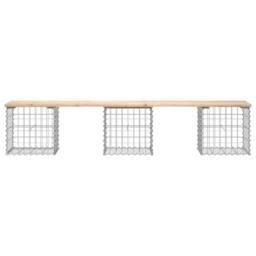 Berkfield Home Beautiful Garden Bench Gabion Design 203x44x42 cm Solid Wood Pine in Light Tan - Size: 203 x 44 x 42 cm - thumbnail 1