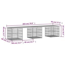 Berkfield Home Beautiful Garden Bench Gabion Design 203x44x42 cm Solid Wood Pine in Light Tan - Size: 203 x 44 x 42 cm - thumbnail 8