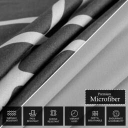 Grace Premium Microfiber Duvet Cover Set Lightweight & Breathable in Black - Size: Double - thumbnail 6