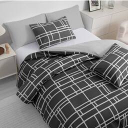 Grace Premium Microfiber Duvet Cover Set Lightweight & Breathable in Black - Size: Double - thumbnail 4