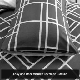 Grace Premium Microfiber Duvet Cover Set Lightweight & Breathable in Black - Size: Double - thumbnail 5