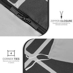 Grace Premium Microfiber Duvet Cover Set Lightweight & Breathable in Black - Size: Double - thumbnail 7